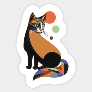 Colorful yet mystical cat Sticker